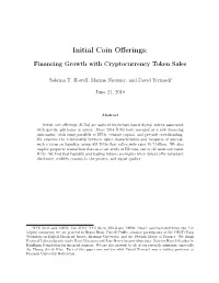 Initial Coin Offerings: Financing Growth with Cryptocurrency Token