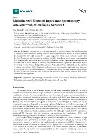 Multichannel Electrical Impedance Spectroscopy Analyzer with Microfluidic Sensors †