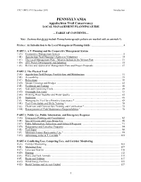 PENNSYLVANIA Appalachian Trail Conservancy LOCAL MANAGEMENT PLANNING GUIDE