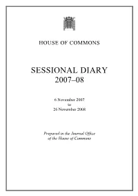 Sessional Diary 2007–08