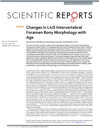 Changes in L4/5 Intervertebral Foramen Bony Morphology With