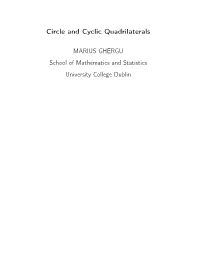 Circle and Cyclic Quadrilaterals