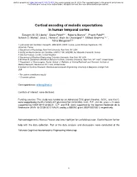Cortical Encoding of Melodic Expectations in Human Temporal Cortex Giovanni M
