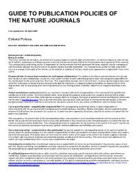 Guide to Publication Policies of the Nature Journals