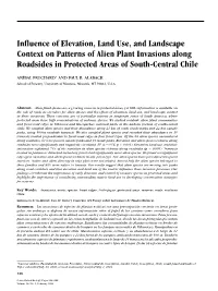 Influence of Elevation, Land Use, and Landscape Context on Patterns of Alien Plant Invasions Along Roadsides in Protected Areas of South-Central Chile