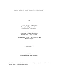 Looking Back to Go Forward: Remaking Detainee Policy*