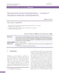 Nonextensive Perfect Hydrodynamics – a Model of Dissipative Relativistic Hydrodynamics?