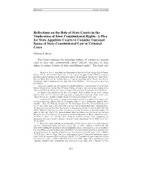 Reflections on the Role of State Courts in The
