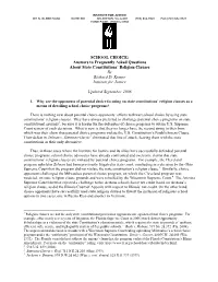 SCHOOL CHOICE: Answers to Frequently Asked Questions About State Constitutions’ Religion Clauses by Richard D