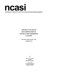 TB1005 a Review of the History and Scientific Basis of Species at Risk