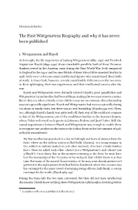 The First Wittgenstein Biography and Why It Has Never Been Published
