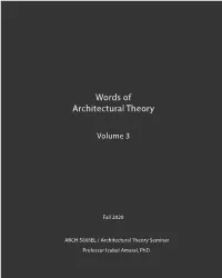 Words of Architectural Theory