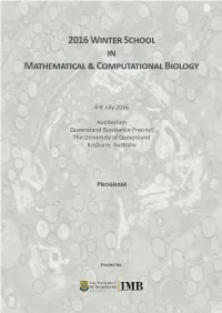 2016 Winter School Program