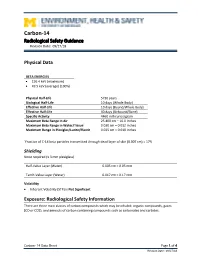 Carbon-14 Radiological Safety Guidance Revision Date: 09/27/18