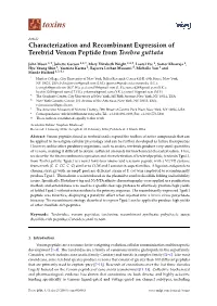 Characterization and Recombinant Expression of Terebrid Venom Peptide from Terebra Guttata