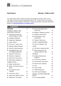 Daily Report Monday, 15 March 2021 CONTENTS