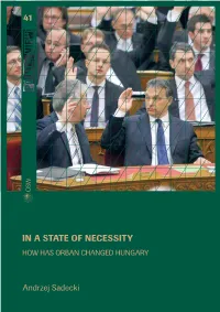 In a State of Necessity: How Has Orban Changed Hungary