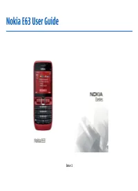 Nokia E63 User Guide