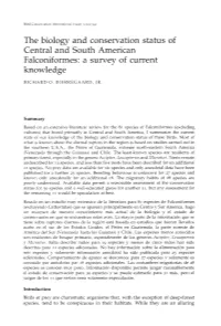 The Biology and Conservation Status of Central and South American Falconiformes: a Survey of Current Knowledge