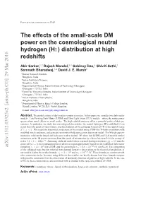 The Effects of the Small-Scale DM Power on the Cosmological Neutral Hydrogen (HI ) Distribution at High Redshifts