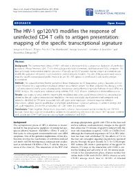 The HIV-1 Gp120/V3 Modifies the Response of Uninfected CD4 T Cells