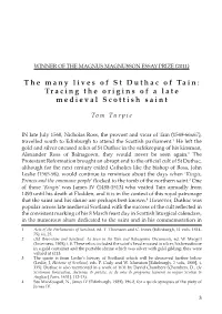 The Many Lives of St Duthac of Tain: Tracing the Origins of a Late Medieval Scottish Saint