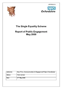 The Single Equality Scheme Report of Public Engagement May 2009