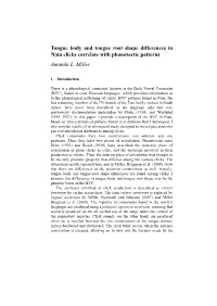 Uu Clicks Correlate with Phonotactic Patterns Amanda L. Miller