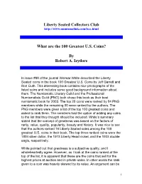 What Are the 100 Greatest U.S. Coins?