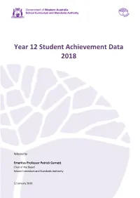 Year 12 Student Achievement Data 2018
