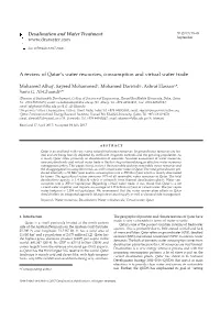 A Review of Qatar's Water Resources, Consumption and Virtual Water Trade