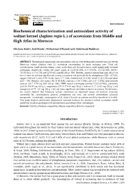 Biochemical Characterization and Antioxidant Activity of Walnut Kernel (Juglans Regia L.) of Accessions from Middle and High Atlas in Morocco
