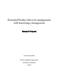 Extended Product Lifecycle Management with Knowledge Management