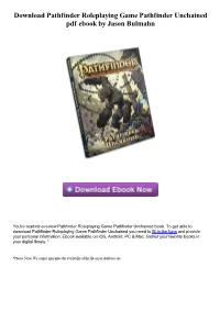 Pathfinder Roleplaying Game Pathfinder Unchained Pdf Ebook by Jason Bulmahn