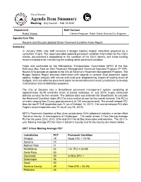 Receive and Discuss Updated Street Pavement Condition Index Report