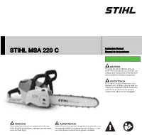 STIHL MSA 220 C Owners Instruction Manual