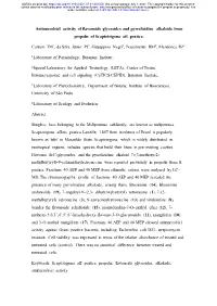 Antimicrobial Activity of Flavonoids Glycosides and Pyrrolizidine Alkaloids from Propolis of Scaptotrigona Aff