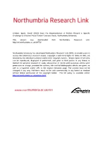 Does the Representation of Politics Present a Specific Challenge to Creative Prose Fiction? Doctoral Thesis, Northumbria University