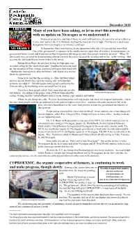 Many of You Have Been Asking, So Let Us Start This Newsletter with an Update on Nicaragua As We Understand It