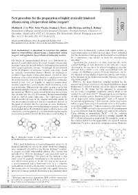 New Procedure for the Preparation of Highly Sterically Hindered Alkenes Using a Hypervalent Iodine Reagent†