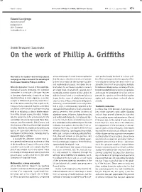 On the Work of Phillip A. Griffiths