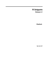 R Snippets Release 0.1