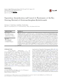 Separation, Quantification and Control of Enatiomers of the Key Starting Material of Dextromethorphan Hydrobromide