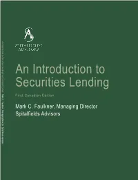 The Guide to Securities Lending