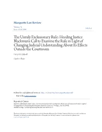 The Unruly Exclusionary Rule