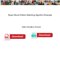 Boyer Moore Pattern Matching Algorithm Example