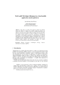Developer Dilemmas in a Closed Mobile Application Market Platform