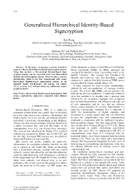 Generalized Hierarchical Identity-Based Signcryption