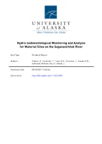 Hydro-Sedimentological Monitoring and Analysis for Material Sites on the Sagavanirktok River