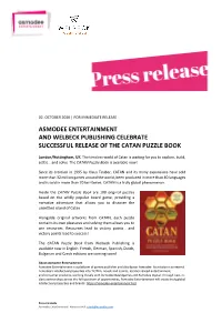 Asmodee Entertainment and Welbeck Publishing Celebrate Successful Release of the Catan Puzzle Book